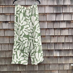 Magaschoni Olive and Cream Patterned Pants